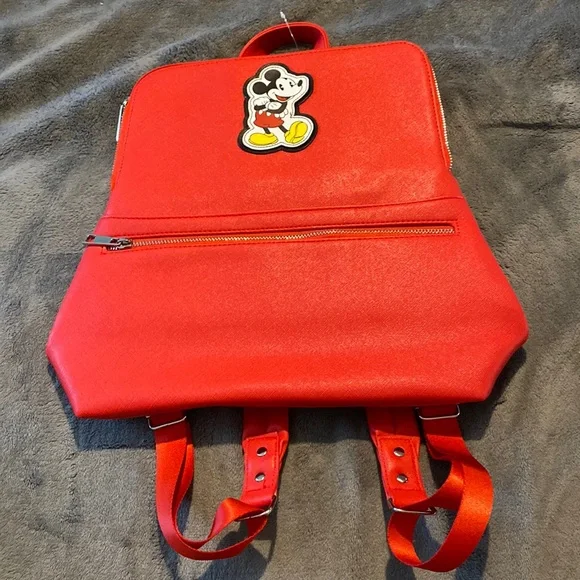 Disney | Bags | Nwt Red Faux Leather Mickey Mouse Backpack  display picture 1